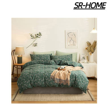 SR-HOME Green 100% Cotton 3 Piece Duvet Cover Set - Wayfair Canada